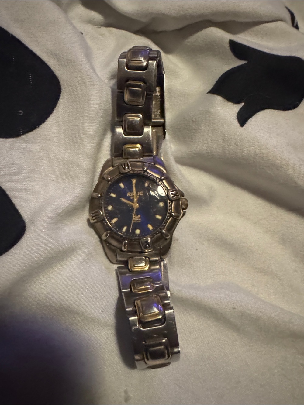 Relic Silver Watch with Blue Dial and Link Bracelet